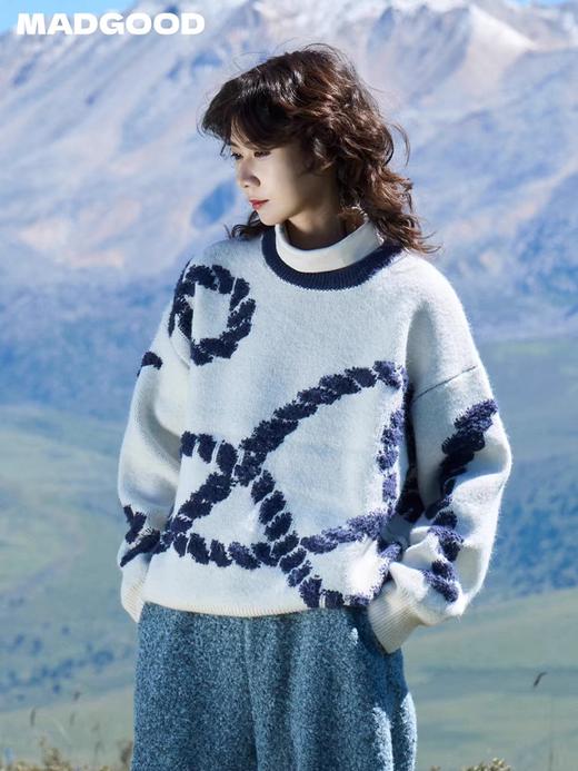 马得工地/MDGDMY244339/色块拼图圆领毛衣 商品图2