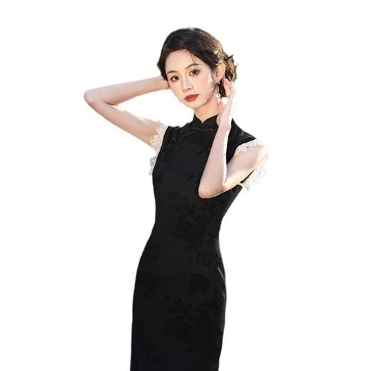 GX网纱提花时尚改良年轻少女款中长款无袖旗袍2025春夏新款日常旗袍 商品图4