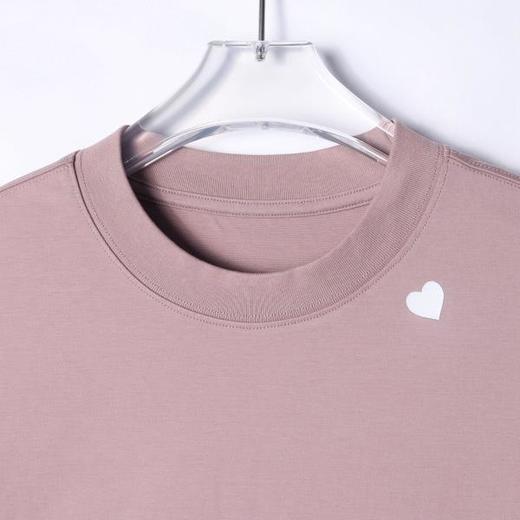 6690早春新款时尚个性重工刺绣袖边爱心印花圆领短袖T恤百搭休闲上衣 商品图2