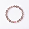 珩钻 天然玛瑙粉灰花语手串8mm  小众烟灰色轻奢精致草莓晶转运珠手链弹力绳带证书 商品缩略图6