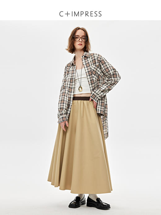 西嘉全棉正反两穿格子衬衫女2025春季新款小众设计感休闲通勤上衣（CS2501030） 商品图3