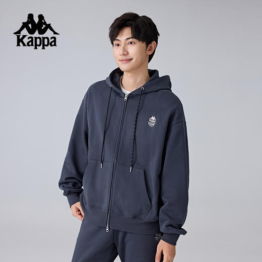 Kappa卡帕背靠背新款运动外套男复古针织连帽衫休闲卫衣长袖上衣K0F12MK61 商品图0