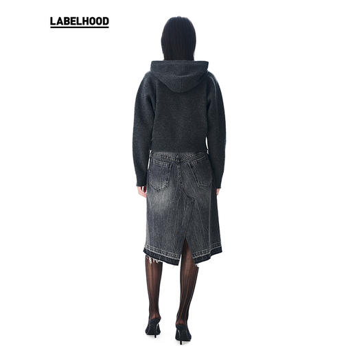 【对倒×LABELHOOD】联名款简约深灰色羊毛拉链卫衣 商品图3