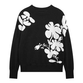 立体花朵圆领套衫