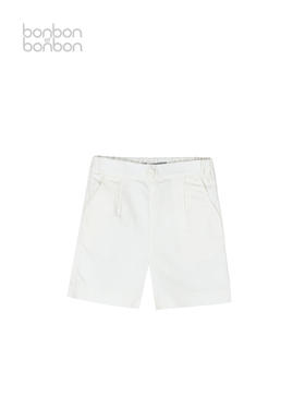 棉麻翻折边短裤