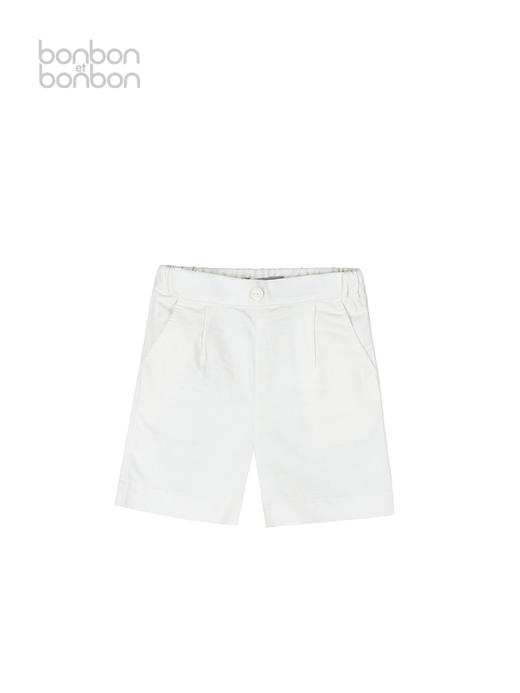 棉麻翻折边短裤 商品图0