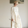 牧衣游原创 印花木棉纤维混纺风衣女新款设计感宽松长外套 雾隐花 商品缩略图0