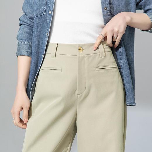 【高货xg】全新升级【铂金会员165/天猫219/差价54】(12153) 洛诗琳韩系两穿条纹卷边阔腿裤春季新款宽松直筒休闲裤 商品图2