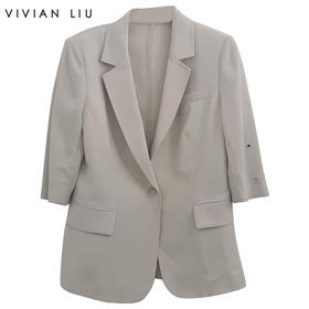 VIVIAN LIU薇薇安刘TD2443101初秋女装新款翻领收腰圆摆西装外套