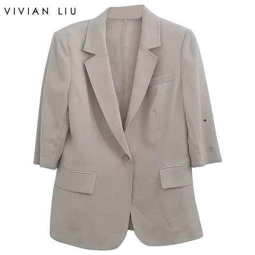 VIVIAN LIU薇薇安刘TD2443101初秋女装新款翻领收腰圆摆西装外套 商品图0