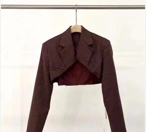 QG61025#短款格子西装 商品图0