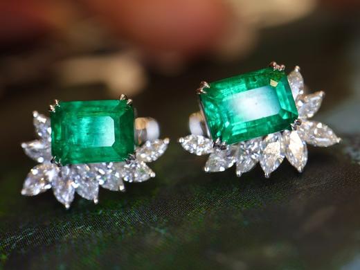 2.27ct刻面祖母绿耳钉 商品图4