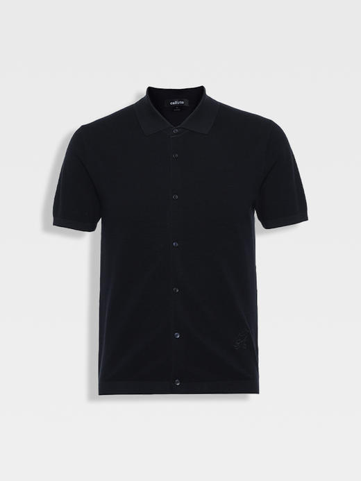 callisto藏青棉混纺T恤 商品图0