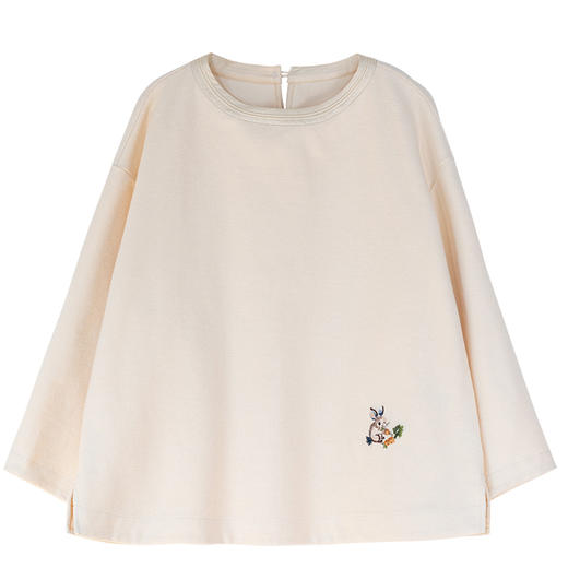 牧衣游原创 小松鼠手工刺绣卫衣纯棉新款圆领宽松长袖上衣 一悟静 商品图4