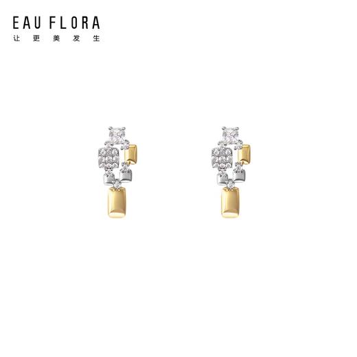 【极光】几何造型闪锆耳钉 商品图0