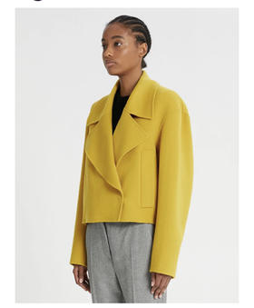 21024 M.M 100绵羊毛 羊毛呢短外套 廓形短款大衣 WT813