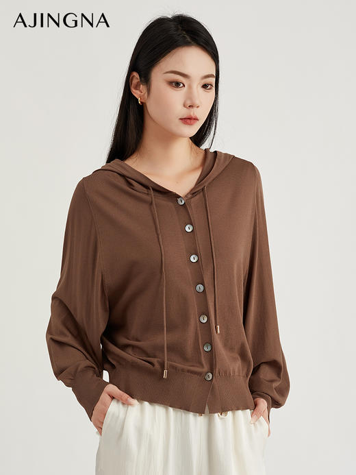 【商场同款】阿菁娜宽松蝙蝠袖轮廓帽衫A29C301060 商品图1