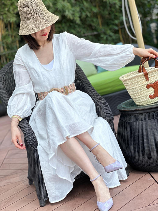 westory夏季新款彩色羊皮优雅尖头细高跟空鞋女55971 商品图5