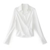 【高货wl】全新升级【铂金会员220/天猫289/差价69】(11214) 洛诗琳高级感简约翻领衬衫2025春季连肩袖收腰显瘦上衣女 商品缩略图3