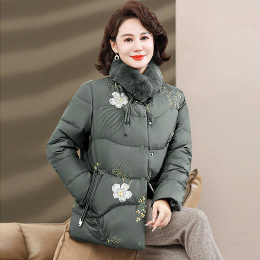 【 冬装羽绒棉服中年妈妈装】洋气中老年短款棉衣外套女保暖棉袄 商品图0