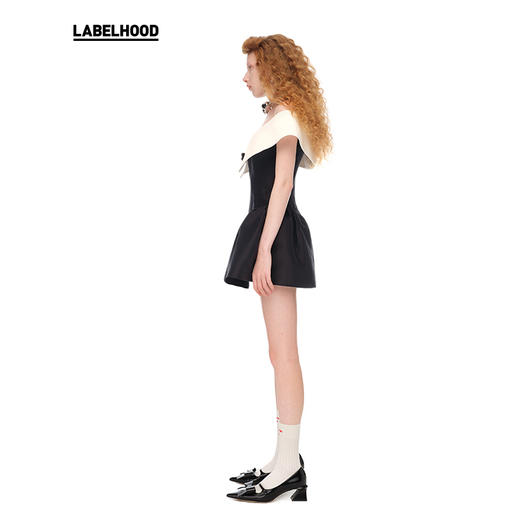 【SHUSHUTONG】蕾虎一字领露肩连衣裙经典款公主裙A字裙 商品图1