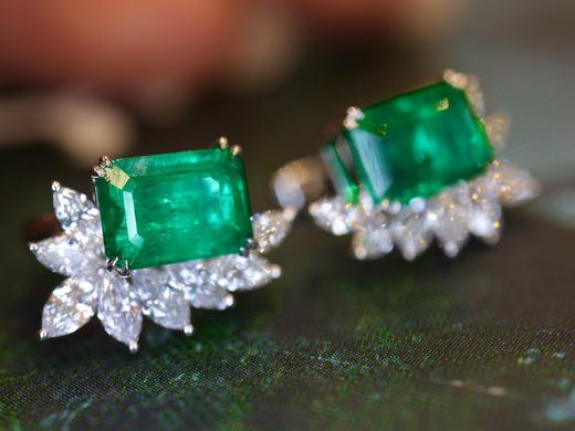 2.27ct刻面祖母绿耳钉 商品图2