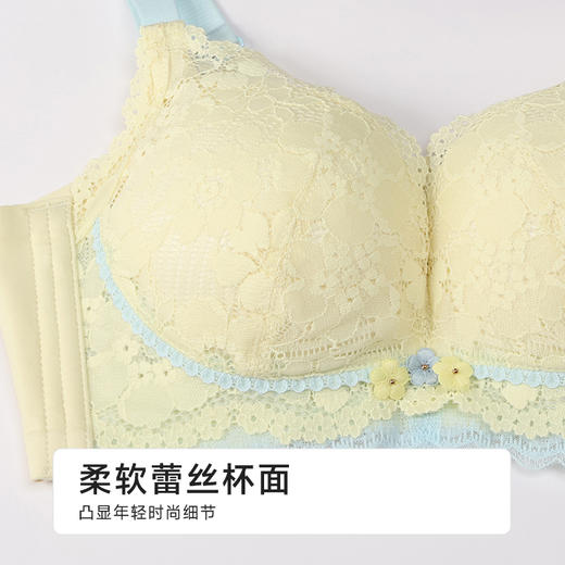 都市丽人内衣A:加厚B:中厚蕾丝自然舒适无钢圈小奶盖常规文胸LBH1M5 商品图7