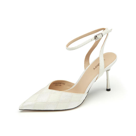 westory夏季新款彩色羊皮优雅尖头细高跟空鞋女55971 商品图1