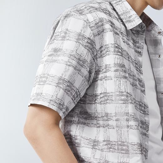 柒牌男装格纹提花短袖衬衫男2025夏季新款时尚潮流中青年休闲衬衣128A71770 商品图2