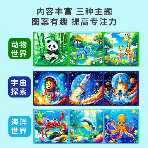 【趣味拼图！提高专注力】磁力拼图儿童益智玩具进阶3到6岁折叠式磁性宝宝早教启蒙认知。ry 商品图2
