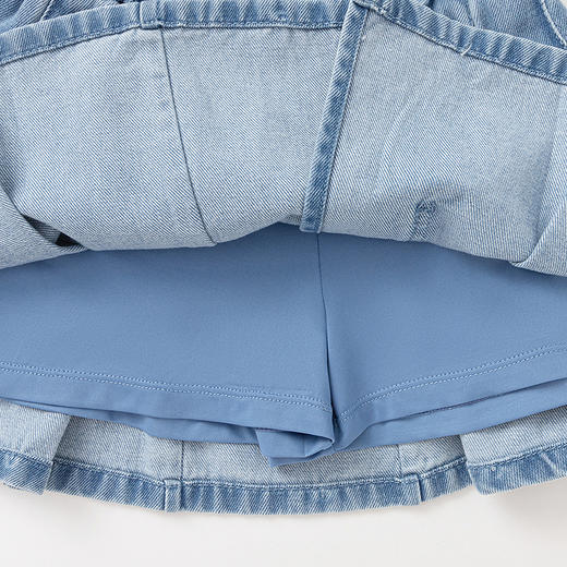 巴拉巴拉童装女童短裙牛仔百褶裙2025春新款裙子百搭 商品图3