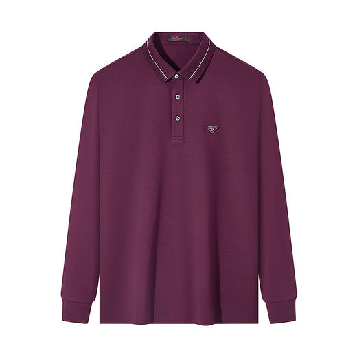 柒牌男装长袖POLO衫男春季2025新款商务通勤上班休闲翻领打底上衣128T71740 商品图4