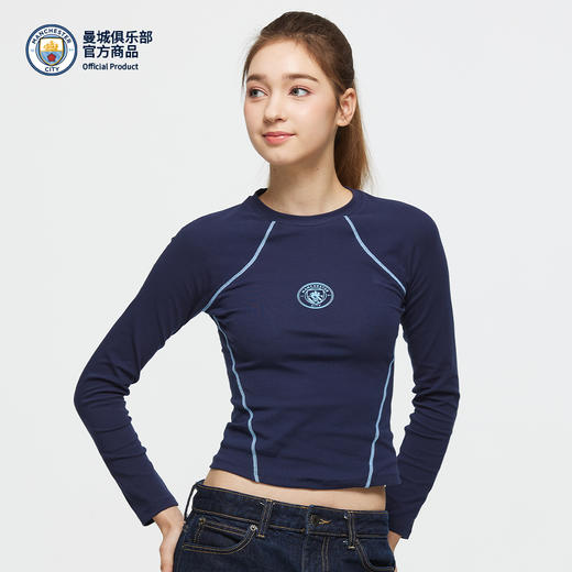 【官方正版】曼城俱乐部 | 深蓝女球迷运动长袖T恤瑜伽健身 商品图2