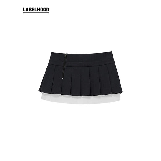 【WMWM】蕾虎新款设计感时尚衬衫拼接百褶迷你半裙休闲短款半身裙 商品图4