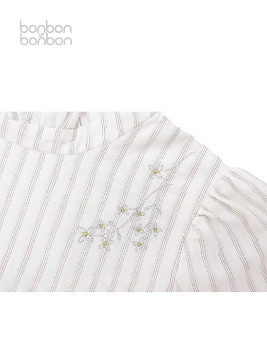 复古宫廷条纹刺绣上衣 商品图3