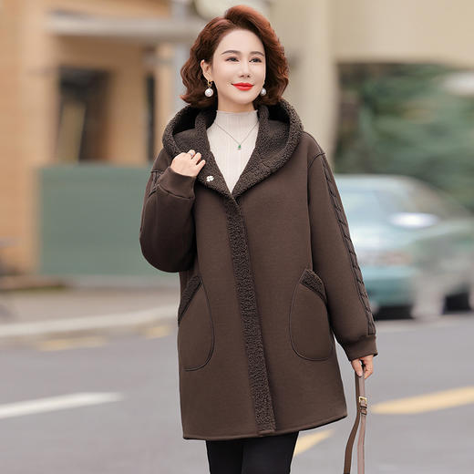 【妈妈装洋气高贵外套 】冬季新款中老年女士颗粒绒双面穿棉服大衣 商品图4