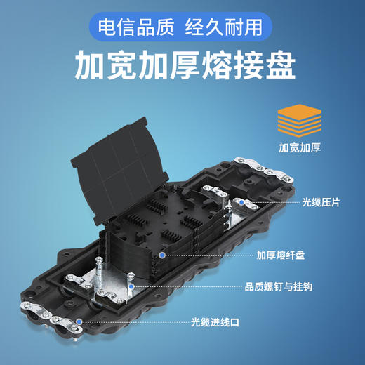 爆款 【光缆接续盒】24芯 12/36/48/72/96/144芯 大小d卧式卡式帽式小方型大壳体光纤接头盒接续包接头包接线盒 商品图2