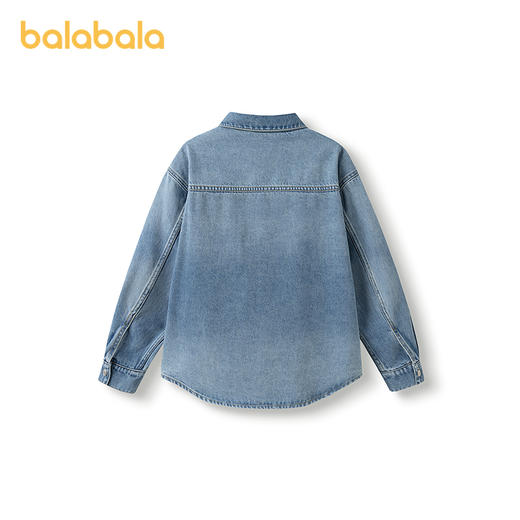 巴拉巴拉童装男童长袖衬衫儿童上衣2025春装纯棉牛仔 商品图2