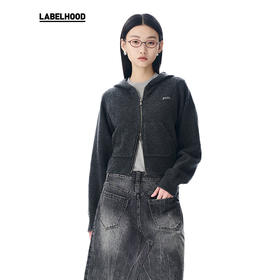 【对倒×LABELHOOD】联名款简约深灰色羊毛拉链卫衣