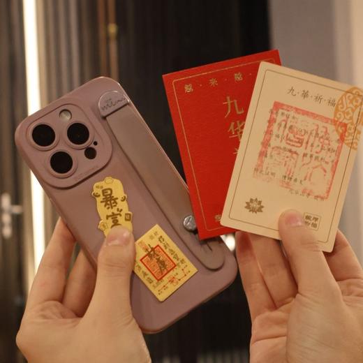 ❤️ 来自九华山金光闪闪的礼物🎁过年送真金【足金手机贴】  ✅每张2mg 真金，金色纯！  ✅一物两证：一张鉴定证书，一套祈福开G卡 商品图3