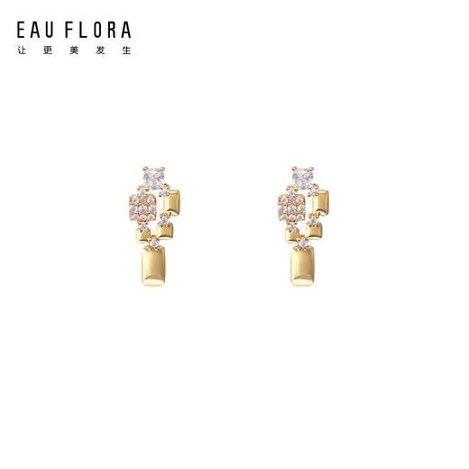 【极光】几何造型闪锆耳钉 商品图0