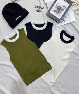 33BAR150546#撞色领背心