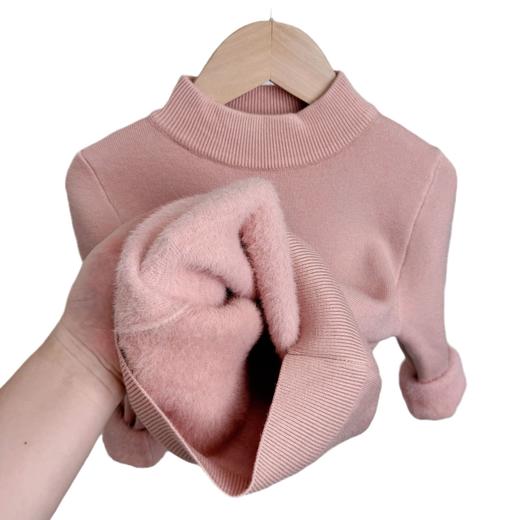 【年终特价99元/2件】【A类品质，加绒加厚】冬季儿童一体绒半高领毛衣 男童女童加厚针织毛衣 商品图4