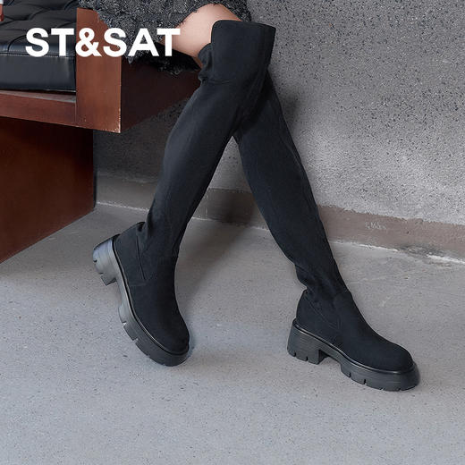 【筒高可选】星期六时尚百搭厚底长筒靴SSC3117B02/SSC3117B04 商品图2
