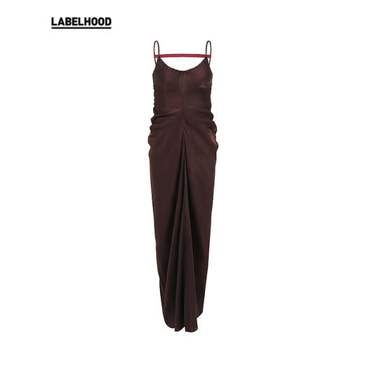 【OUDE WAAG】蕾虎简约垂坠收腰露背吊带裙经典款连衣裙 商品图0