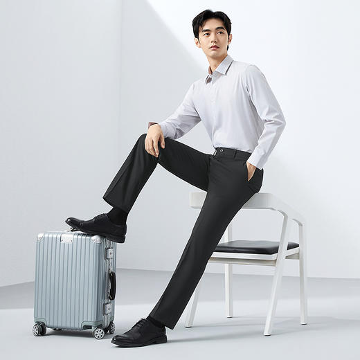 【含羊毛】柒牌男装西裤男2025春夏新款商务正装直筒中腰通勤长裤128H72250 商品图2