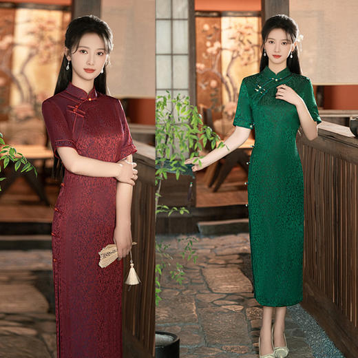 GX传统中式老上海旗袍2025春夏新款复古国风军阀阔太太大码旗袍 商品图3