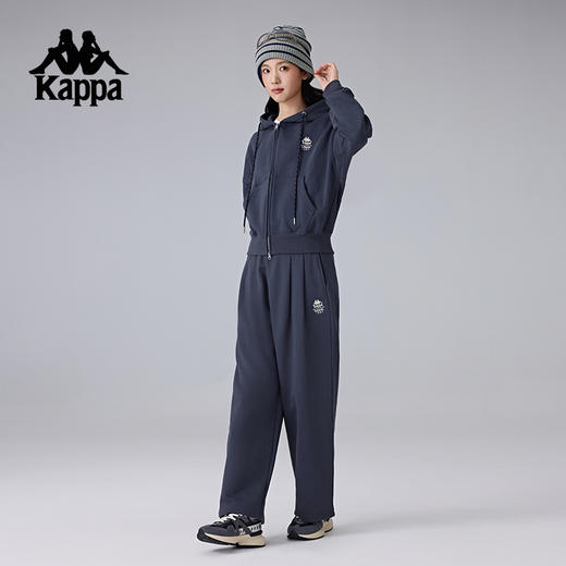 Kappa卡帕背靠背新款运动外套女款休闲连帽卫衣针织开衫短款上衣K0F22MK61 商品图4