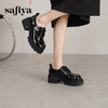 预售12天|Safiya/索菲娅2025酷圆头增高粗跟英伦风厚底系带JK乐福鞋SFD1112221 商品缩略图4