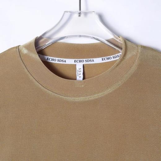 T2212早春新款时尚个性韩版纯色圆领长袖T恤男女同款百搭潮流套头上衣 商品图2